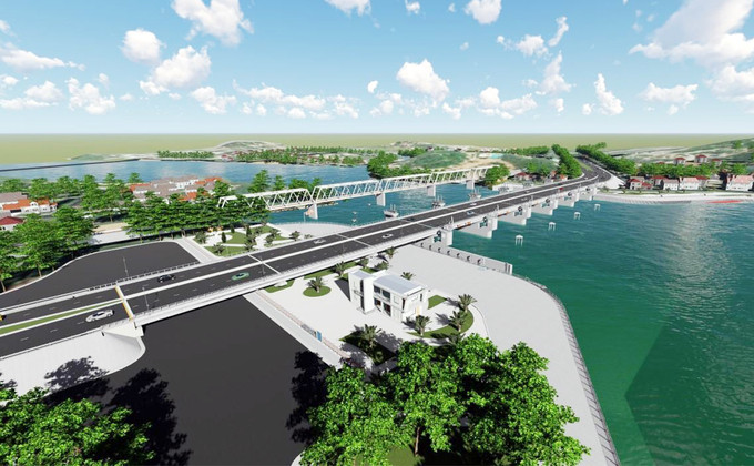 Phối cảnh đập ngăn mặn trên sông Cái, Nha Trang