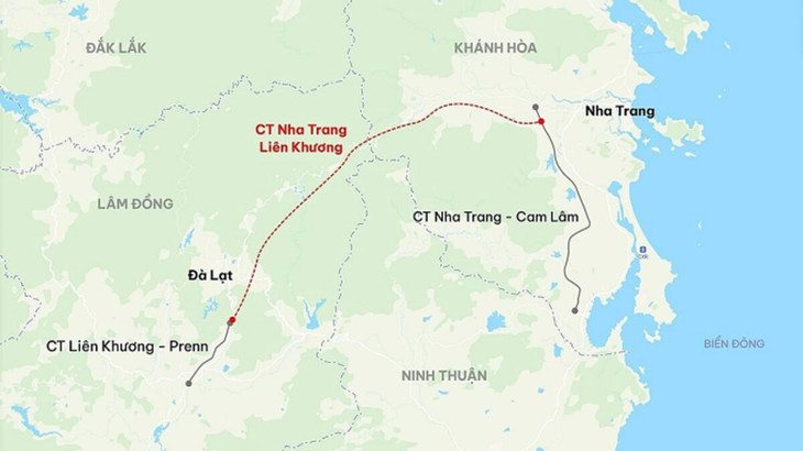 Hướng tuyến cao tốc Nha Trang - Đà Lạt