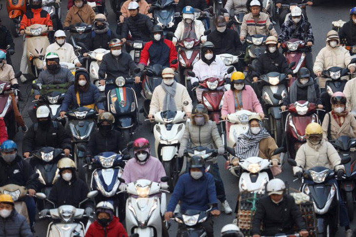 Xe máy lưu thông tại Hà Nội