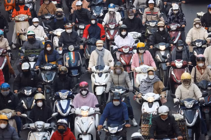 Xe máy lưu thông tại Hà Nội