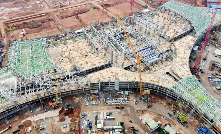 Nhà ga sân bay Long Thành đang thi công