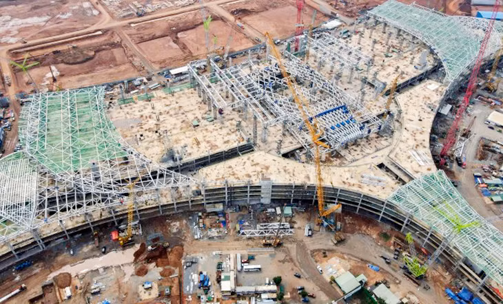 Nhà ga sân bay Long Thành đang thi công