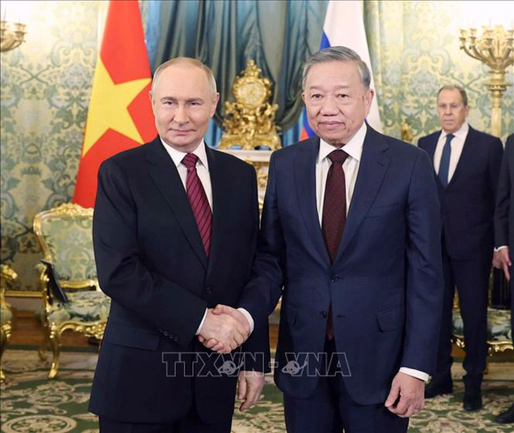 Tổng Bí thư Tô Lâm và Tổng thống Vladimir Putin. Ảnh: TTXVN