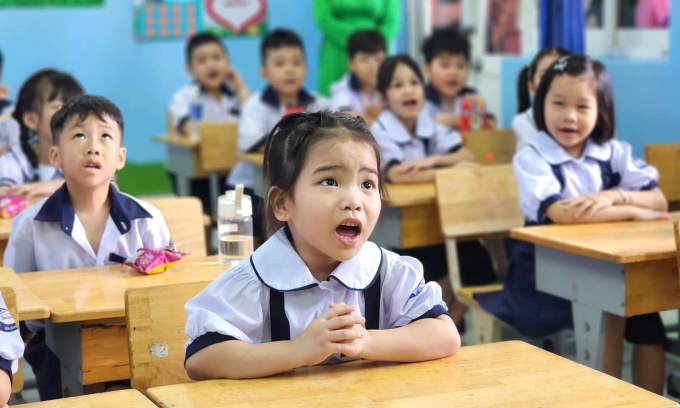 Học sinh lớp 1 trường Tiểu học Đặng Trần Côn, quận 4