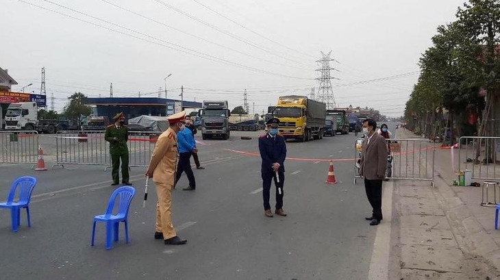 Một chốt kiểm soát ở tỉnh Hải Dương