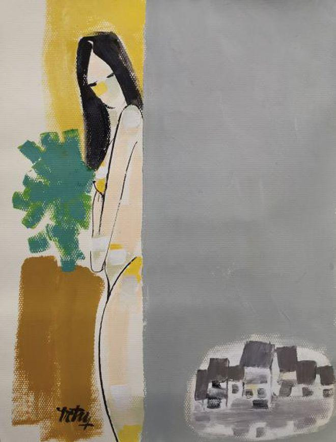 Những tiếng lòng líu la líu lo (acrylic trên giấy), Trịnh Tú Những tiếng lòng líu la líu lo (acrylic trên giấy), Trịnh Tú