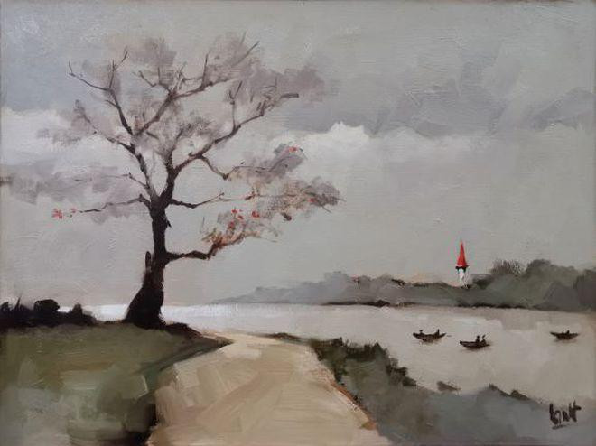 Chảy đi sông ơi (sơn dầu trên toan), Nguyễn Thanh Bình Chảy đi sông ơi (sơn dầu trên toan), Nguyễn Thanh Bình