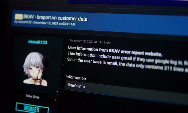 Thông tin của 200 người dùng bị hacker chia sẻ trên diễn đàn mua bán dữ liệu