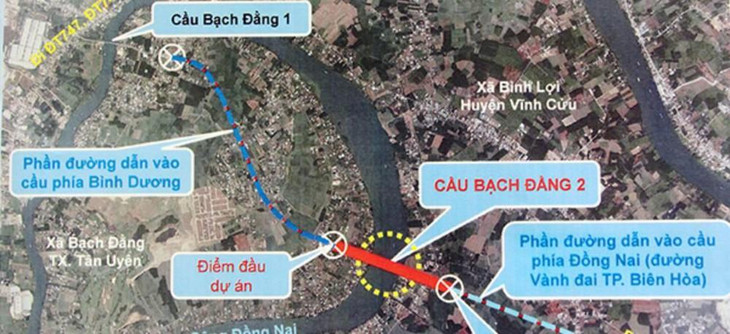Vị trí xây dựng cầu nối Bình Dương và Đồng Nai