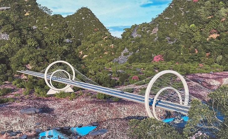 Phối cảnh một cây cầu trên tuyến cao tốc Đồng Đăng - Trà Lĩnh