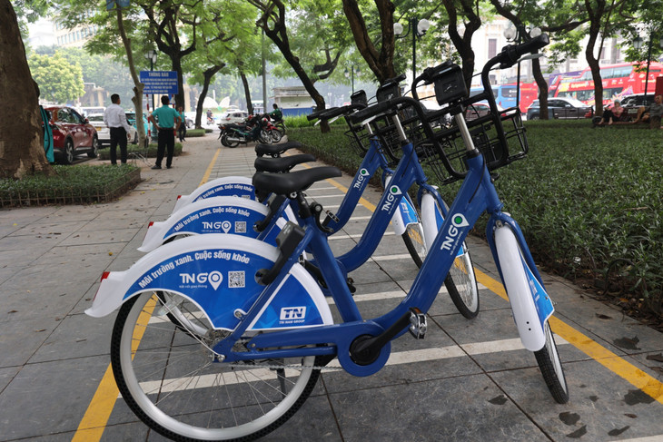 Dịch vụ cho thuê xe đạp công cộng triển khai tại Hà Nội với 79 trạm cách nhau khoảng một km