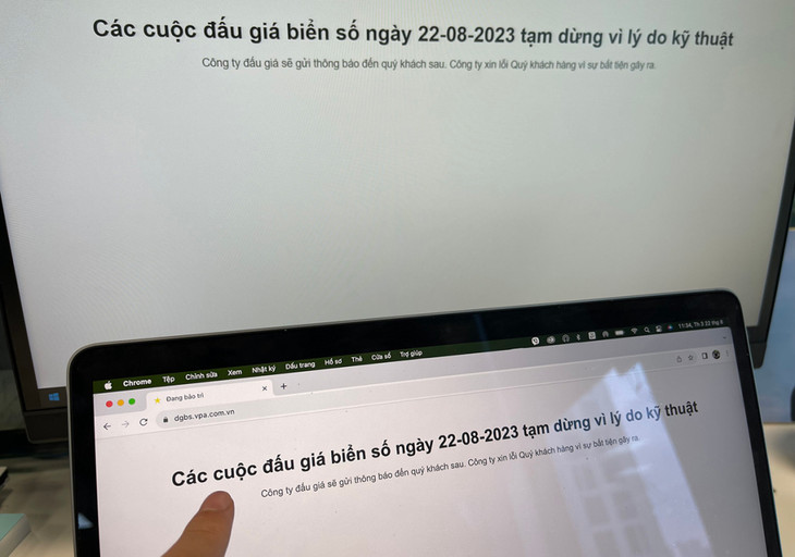 Trang web đấu giá tạm dừng dù theo dự kiến đang diễn ra các cuộc đấu giá