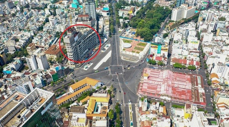 Vị trí dự án cao ốc ở khu tứ giác Bến Thành (vòng tròn đỏ) Vị trí dự án cao ốc ở khu tứ giác Bến Thành (vòng tròn đỏ)