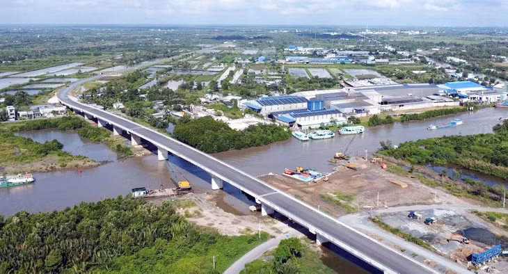 Cầu Gành Hào nằm trên tuyến đã hoàn thành Cầu Gành Hào nằm trên tuyến đã hoàn thành