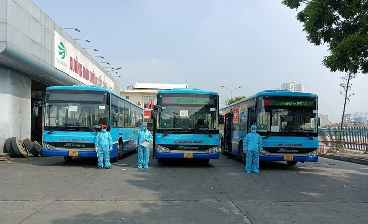 Xe buýt sẽ là phương tiện dự phòng khi cần huy động chống dịch