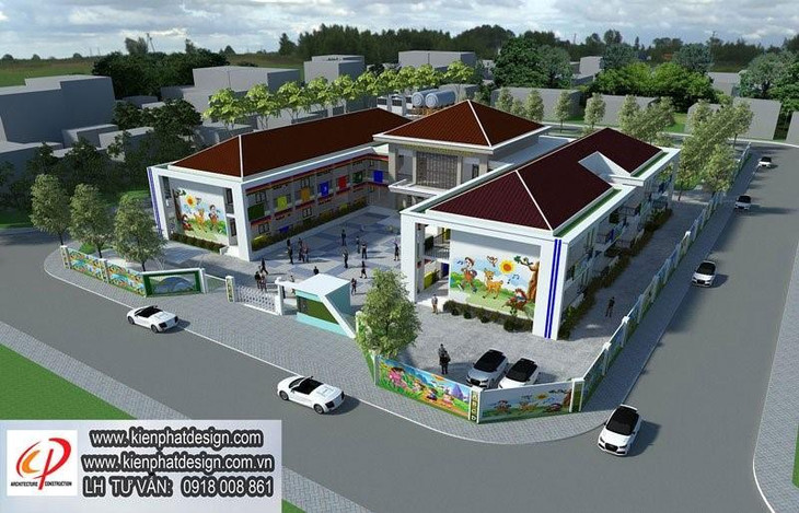 Phối cảnh trường mầm non nội khu dự án Khu dân cư thị trấn Vĩnh Bảo