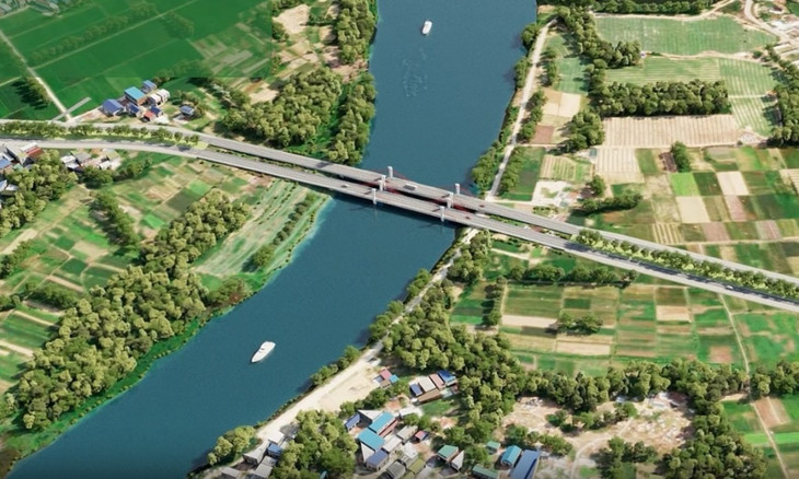 Phối cảnh cầu qua sông Trà Bồng trên đường Hoàng Sa - Dốc Sỏi