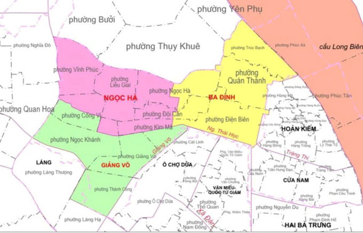 Phương án dự kiến sắp xếp các phường của quận Ba Đình Phương án dự kiến sắp xếp các phường của quận Ba Đình
