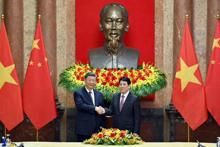 Chủ tịch nước Lương Cường và Tổng Bí thư, Chủ tịch nước Trung Quốc Tập Cận Bình. Ảnh: VGP