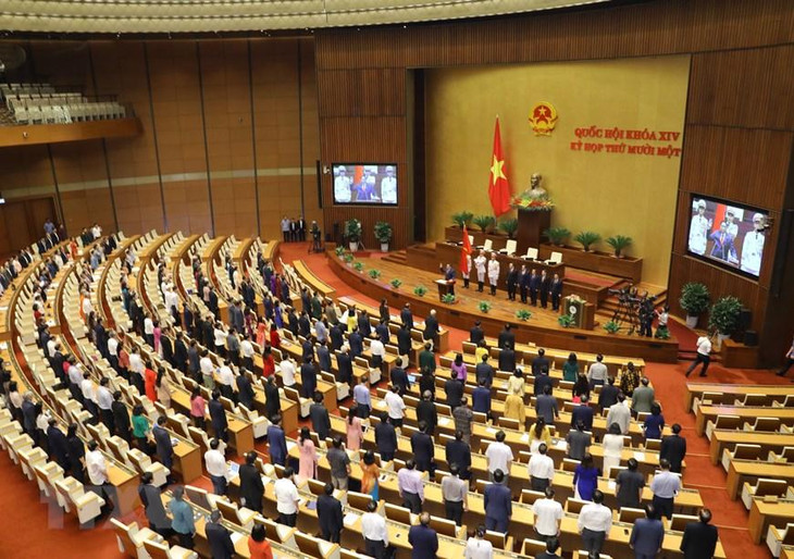 Tân Thủ tướng Chính phủ Phạm Minh Chính tuyên thệ nhậm chức. Ảnh: TTXVN