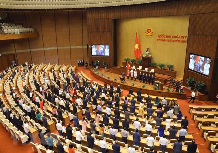 Tân Thủ tướng Chính phủ Phạm Minh Chính tuyên thệ nhậm chức. Ảnh: TTXVN