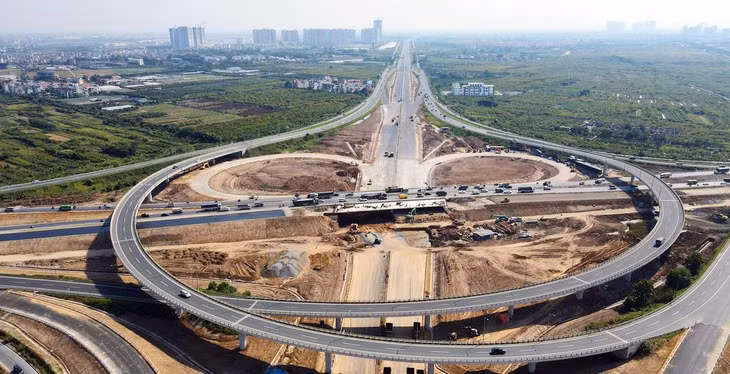 Nút giao giữa đường Vành đai 3 với đường cao tốc Hà Nội - Hải Phòng là công trình trọng điểm
