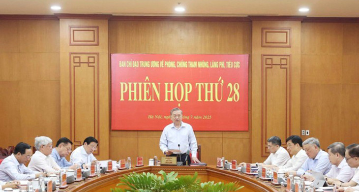 Tổng Bí thư Tô Lâm chủ trì họp Ban Chỉ đạo Trung ương về phòng chống tham nhũng, lãng phí, tiêu cực