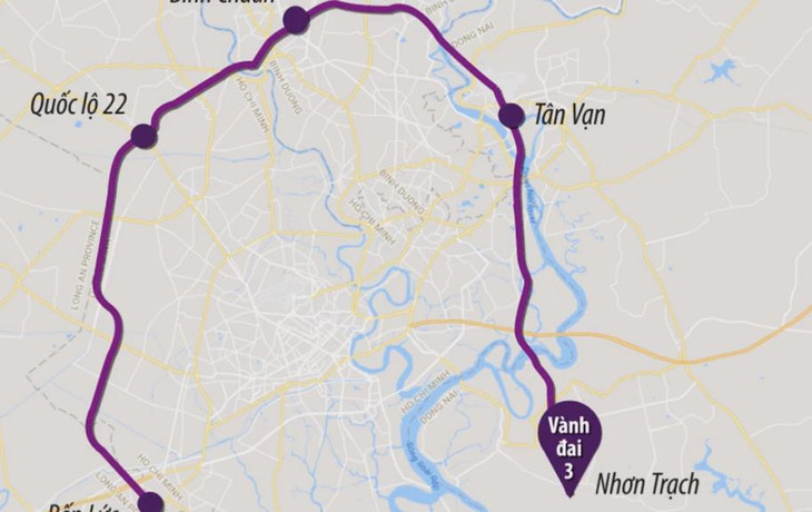 Sơ đồ tuyến Vành đai 3 TP.HCM