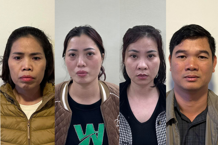 Bốn bị can trong vụ án: Nguyễn Thị Hằng, Đỗ Thị Mai, Hoàng Thị Tuyết Hạnh, Trần Hữu Định