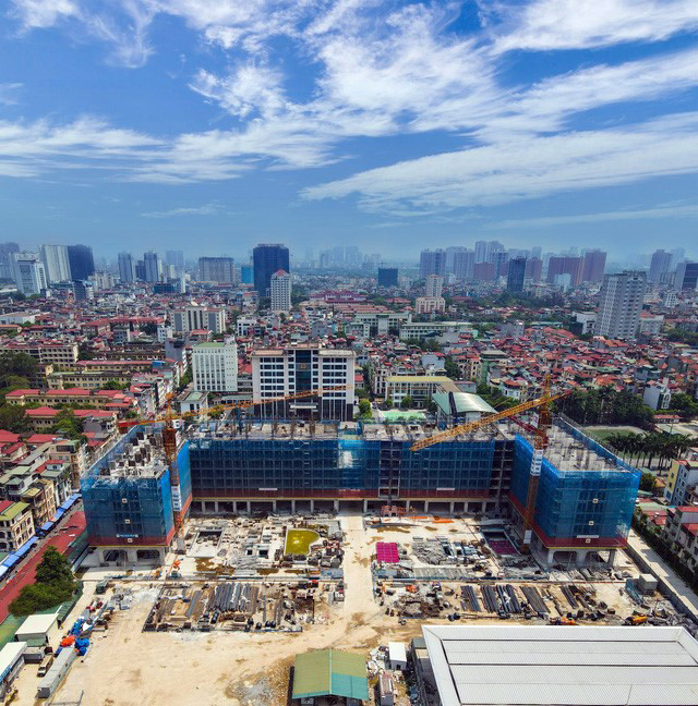 3 tầng hầm và 8/35 tầng chung cư Mipec Rubik360 đã được xây dựng xong phần thô