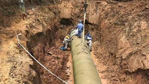 Đường ống dẫn nước sạch sông Đà tiếp tục gặp sự cố. Ảnh minh họa.