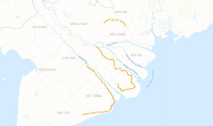 Hướng tuyến ba dự án quốc lộ sắp được nâng cấp