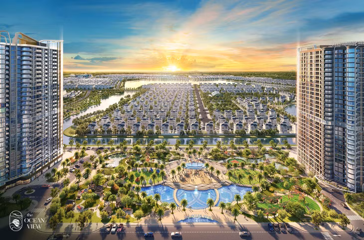 Tòa P1 thuộc phân khu The Pavilion sở hữu tầm nhìn đắt giá khi thu trọn quảng trường The Ocean View