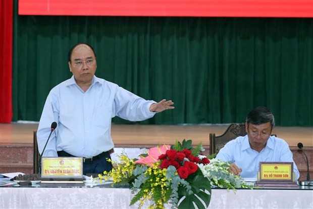 Thủ tướng Nguyễn Xuân Phúc phát biểu tại buổi làm việc. Ảnh: TTXVN