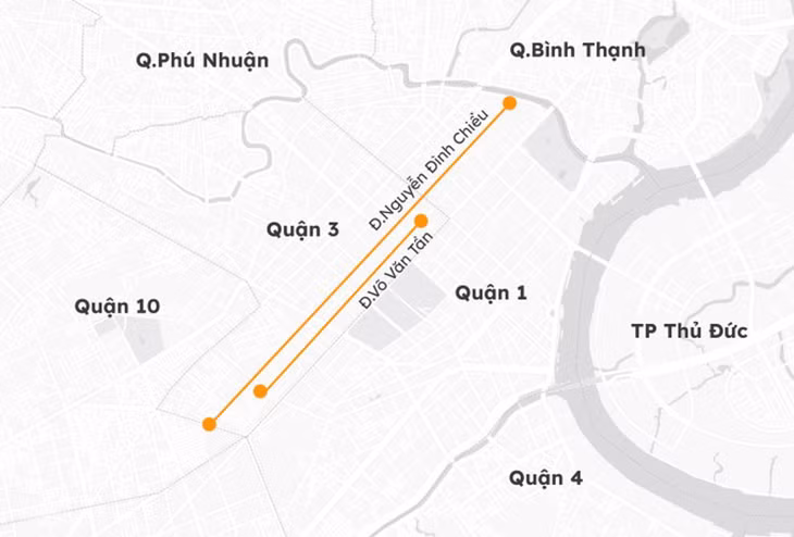Vị trí hai tuyến đường cấm xe container từ ngày 31/12