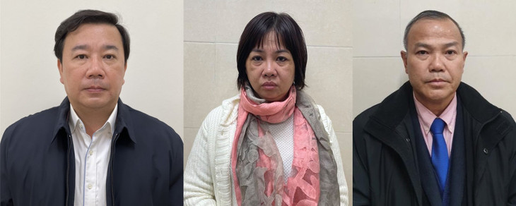 Bị can Chử Xuân Dũng, Phạm Thị Bích Hằng và Vũ Hồng Nam.
