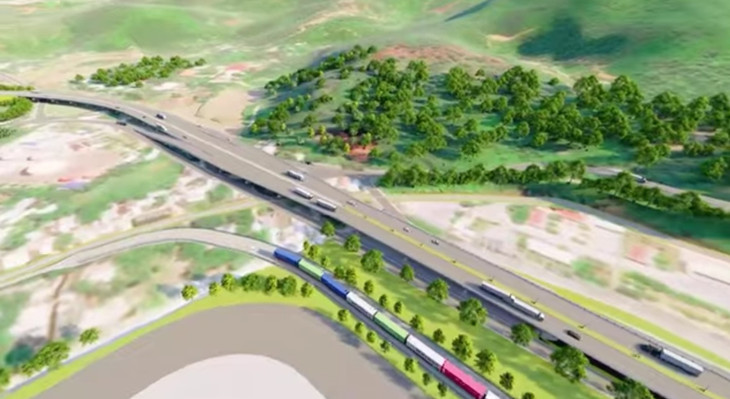 Đây là tuyến độc lập, không giao cắt, chạy song song với tuyến đường sắt Bắc - Nam