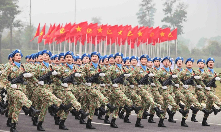Kiểm tra hợp luyện diễu binh, diễu hành trong Lễ kỷ niệm 50 năm Ngày Giải phóng miền Nam, thống nhất đất nước