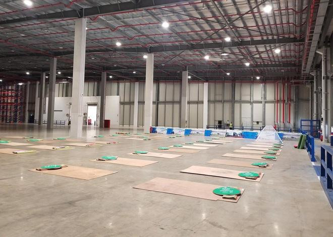 Nơi ngủ tạm của công nhân Công ty FM Logistic Việt Nam.