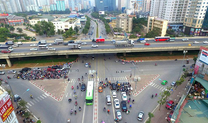 Nút giao Lê Văn Lương - Tố Hữu nhìn từ trên cao