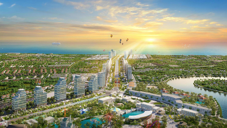Trục đại lộ dài 2,6km, rộng tới 120m tại Sun Grand Boulevard sẽ là đại lộ lớn bậc nhất Việt Nam, sánh ngang với những trục đại lộ trung tâm sầm uất bậc nhất thế giới.