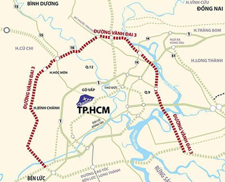 Sơ đồ đường Vành đai 3 TP.HCM