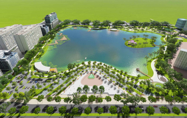 Phối cảnh Công viên hồ điều hòa Phùng Khoang Phối cảnh Công viên hồ điều hòa Phùng Khoang