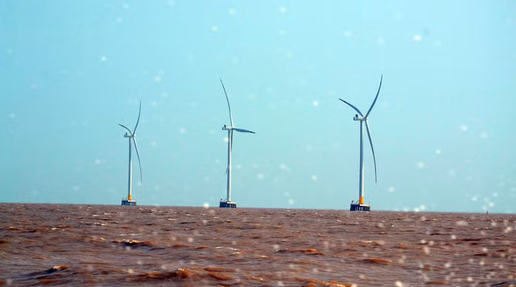 Một trong 5 dự án điện gió trên địa bàn tỉnh Tiền Giang đã phát điện