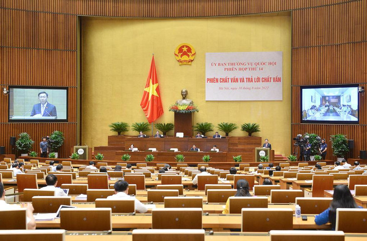 Phiên chất vấn của Ủy ban Thường vụ Quốc hội. Ảnh minh họa