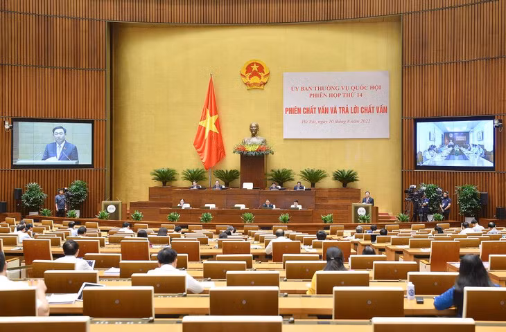 Phiên chất vấn của Ủy ban Thường vụ Quốc hội. Ảnh minh họa