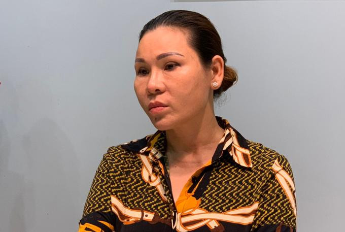 Bà Lâm Thị Thu Trà khi bị bắt