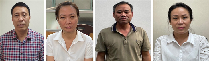 Các bị can (từ trái qua phải): Đỗ Anh Tuấn; Bùi Phương Thảo; Bùi Văn Mận; Hoàng Thị Kim Loan. Các bị can (từ trái qua phải): Đỗ Anh Tuấn; Bùi Phương Thảo; Bùi Văn Mận; Hoàng Thị Kim Loan.
