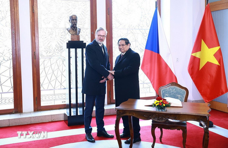 Thủ tướng Phạm Minh Chính và Thủ tướng Cộng hòa Séc Petr Fiala.