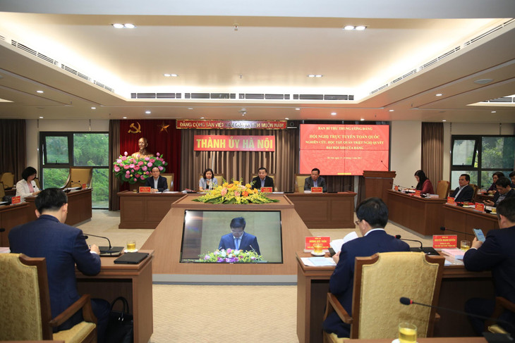 Hội nghị Quán triệt Nghị quyết Đại hội XIII của Đảng tại điểm cầu Thành ủy Hà Nội